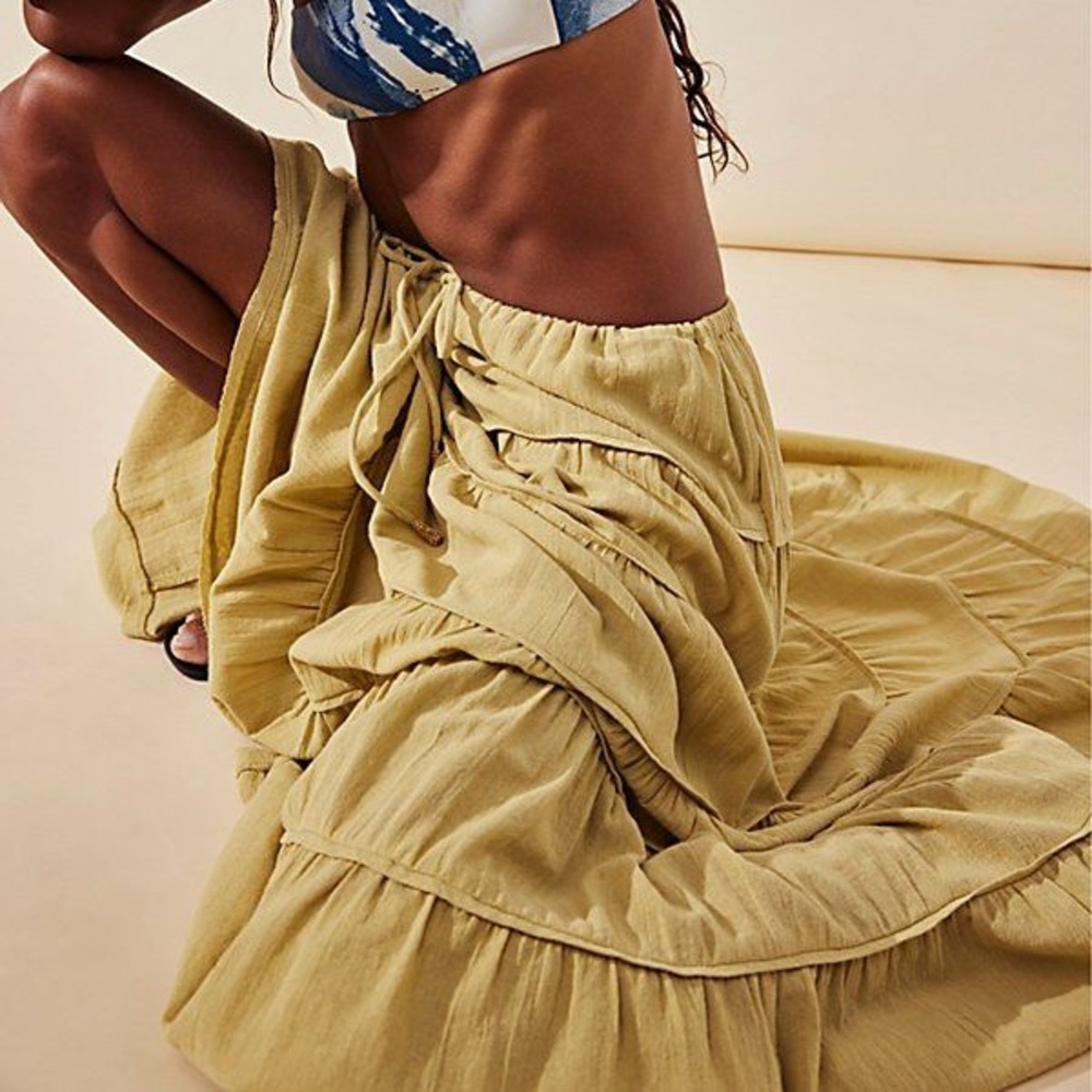 Free People Simply Smitten Maxi skirt in palm leaf